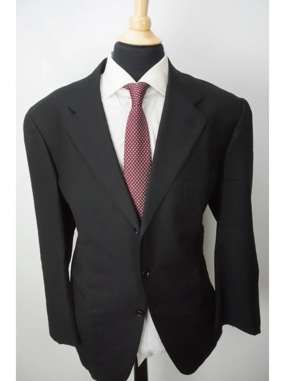 Burberry London Solid Black Wool 2 Pc Suit Jacket Pants Sz 50R BRAND NEW